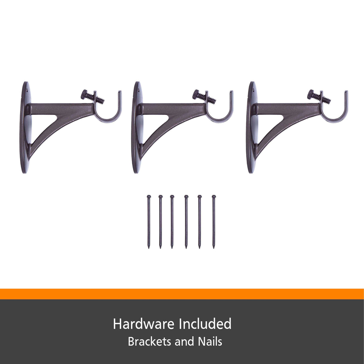 Kenney® Fast Fit™ Carey 5/8" Easy Install Decorative Window Curtain Rod, 36-66", Oil Rubbed Bronze