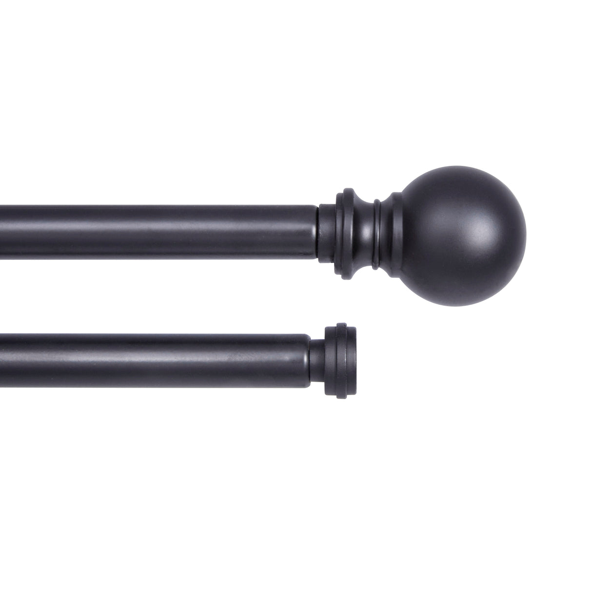 Kenney® Wakefield 5/8" Standard Decorative Window Double Curtain Rod, 36-66", Black
