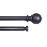 Kenney® Wakefield 5/8" Standard Decorative Window Double Curtain Rod, 36-66", Black