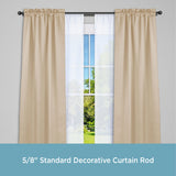 Kenney® Wakefield 5/8" Standard Decorative Window Double Curtain Rod, 36-66", Black