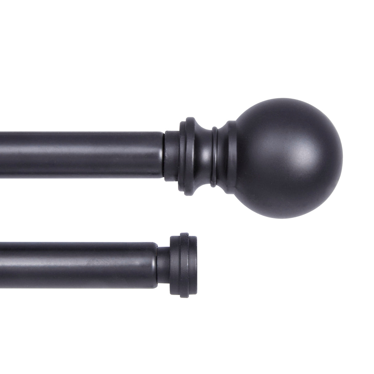 Kenney® Wakefield 5/8" Standard Decorative Window Double Curtain Rod, 36-66", Black