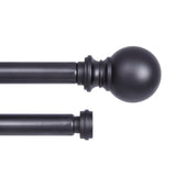 Kenney® Wakefield 5/8" Standard Decorative Window Double Curtain Rod, 36-66", Black