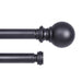 Kenney® Wakefield 5/8" Standard Decorative Window Double Curtain Rod, 36-66", Black
