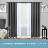 Kenney® Wakefield 5/8" Standard Decorative Window Double Curtain Rod, 36-66", Black
