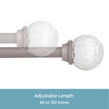 Kenney® Walden 5/8" Standard Decorative Window Curtain Rod, 28-48", Glass/Pewter
