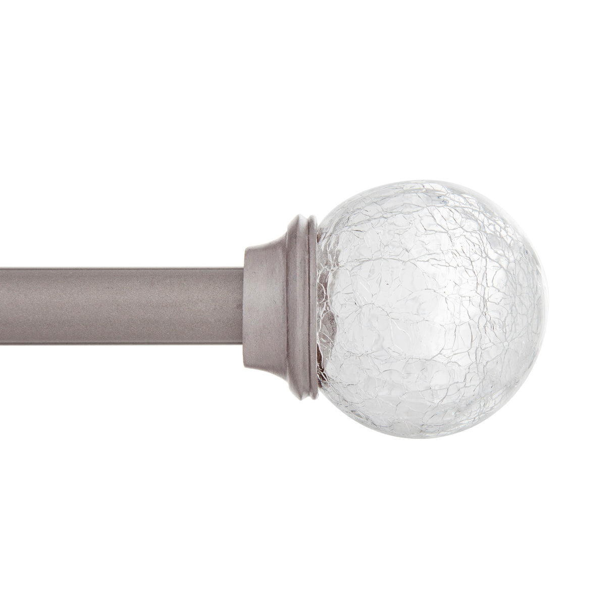 Kenney® Walden 5/8" Standard Decorative Window Curtain Rod, 28-48", Glass/Pewter