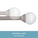 Kenney® Walden 5/8" Standard Decorative Window Curtain Rod, 28-48", Glass/Pewter