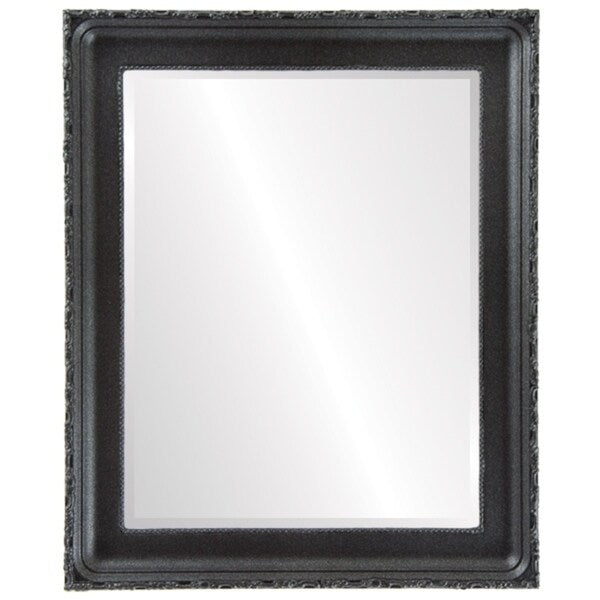 Kensington Framed Rectangle Mirror in Black Silver