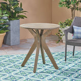 Kent Outdoor 3 Piece Acacia Wood and Wicker Bistro Set by Christopher Knight Home - N/A
