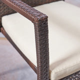 Kent Outdoor 3 Piece Acacia Wood and Wicker Bistro Set by Christopher Knight Home - N/A