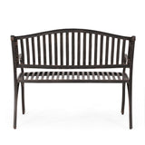 Kenzie Outdoor Traditional Cast Aluminum Bench by Christopher Knight Home
