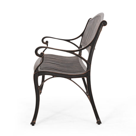 Kenzie Outdoor Traditional Cast Aluminum Bench by Christopher Knight Home