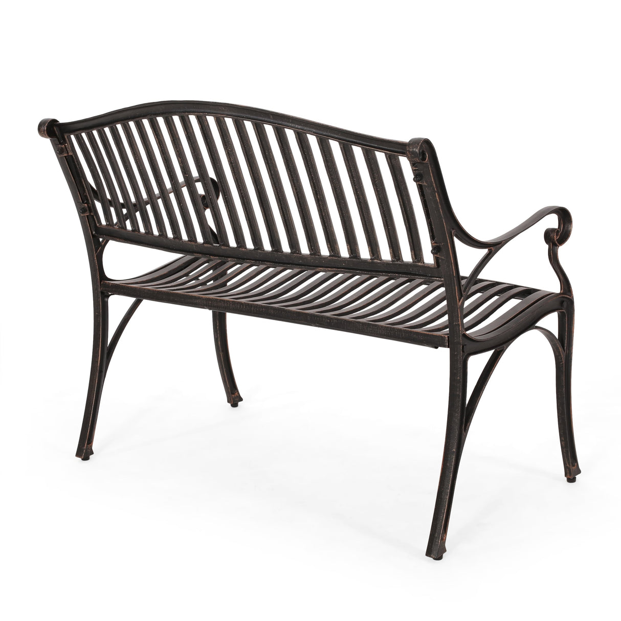 Kenzie Outdoor Traditional Cast Aluminum Bench by Christopher Knight Home