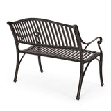 Kenzie Outdoor Traditional Cast Aluminum Bench by Christopher Knight Home
