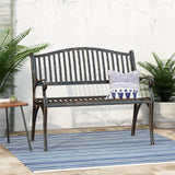 Kenzie Outdoor Traditional Cast Aluminum Bench by Christopher Knight Home