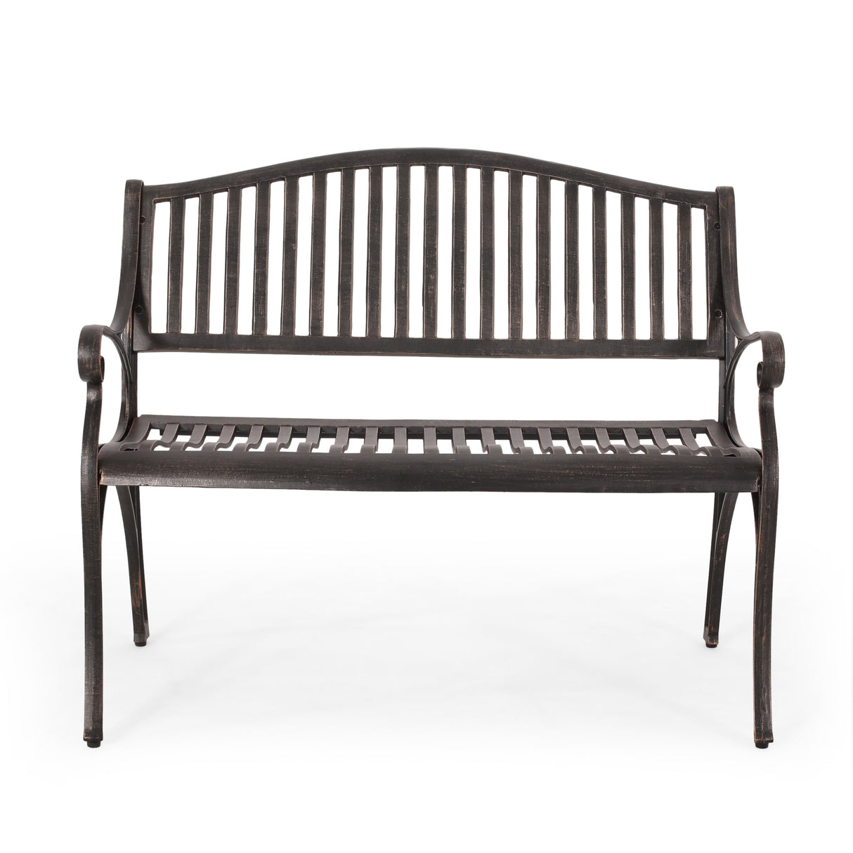 Kenzie Outdoor Traditional Cast Aluminum Bench by Christopher Knight Home