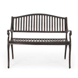 Kenzie Outdoor Traditional Cast Aluminum Bench by Christopher Knight Home