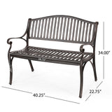 Kenzie Outdoor Traditional Cast Aluminum Bench by Christopher Knight Home