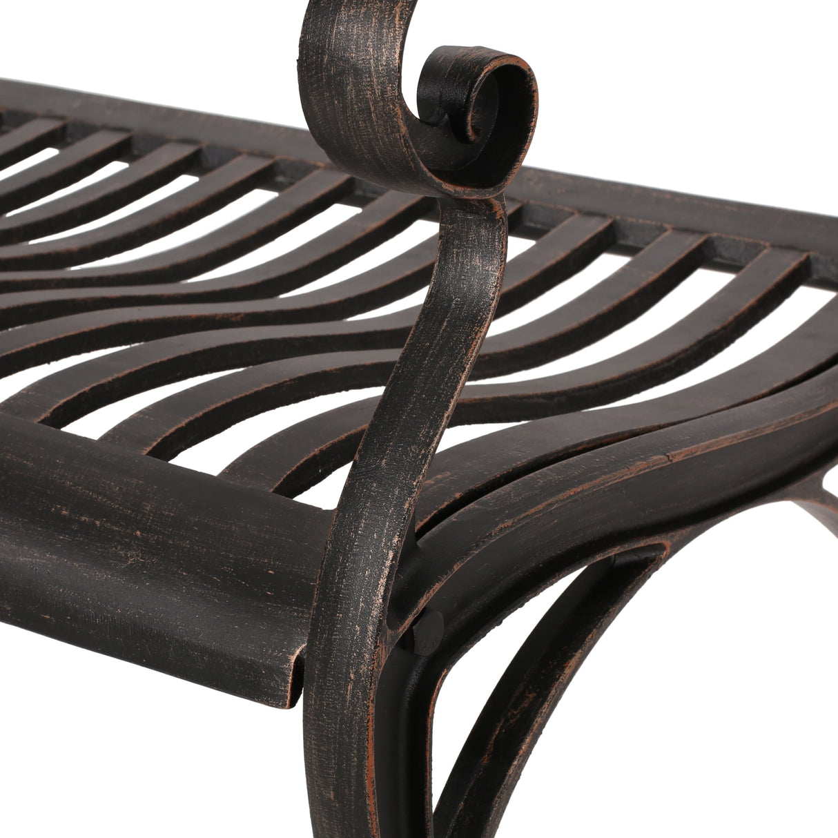Kenzie Outdoor Traditional Cast Aluminum Bench by Christopher Knight Home