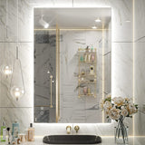 Keonjinn LED Backlit Bathroom Vanity Mirror Anti-Fog Dimmable Lighted CRI90 High Definition(Horizontally/Vertically)
