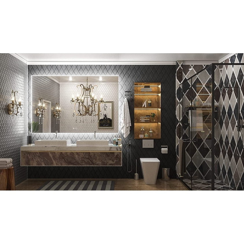 Keonjinn LED Backlit Bathroom Vanity Mirror Anti-Fog Dimmable Lighted CRI90 High Definition(Horizontally/Vertically)