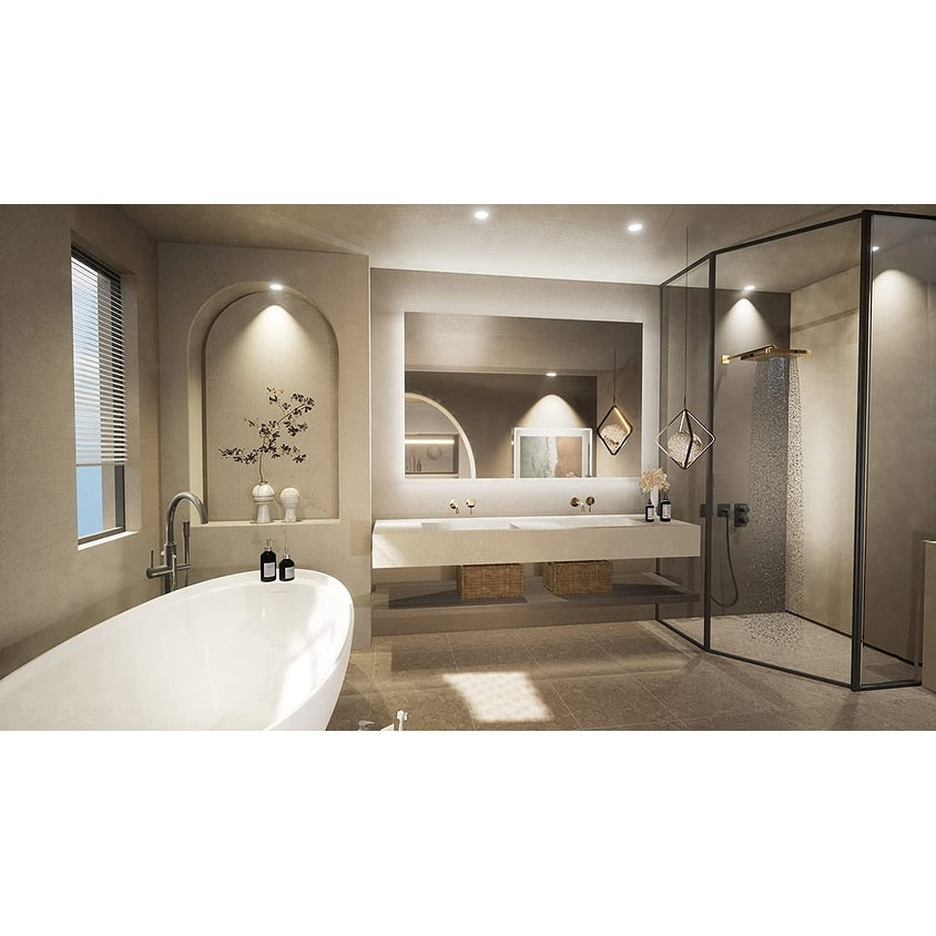 Keonjinn LED Backlit Bathroom Vanity Mirror Anti-Fog Dimmable Lighted CRI90 High Definition(Horizontally/Vertically)