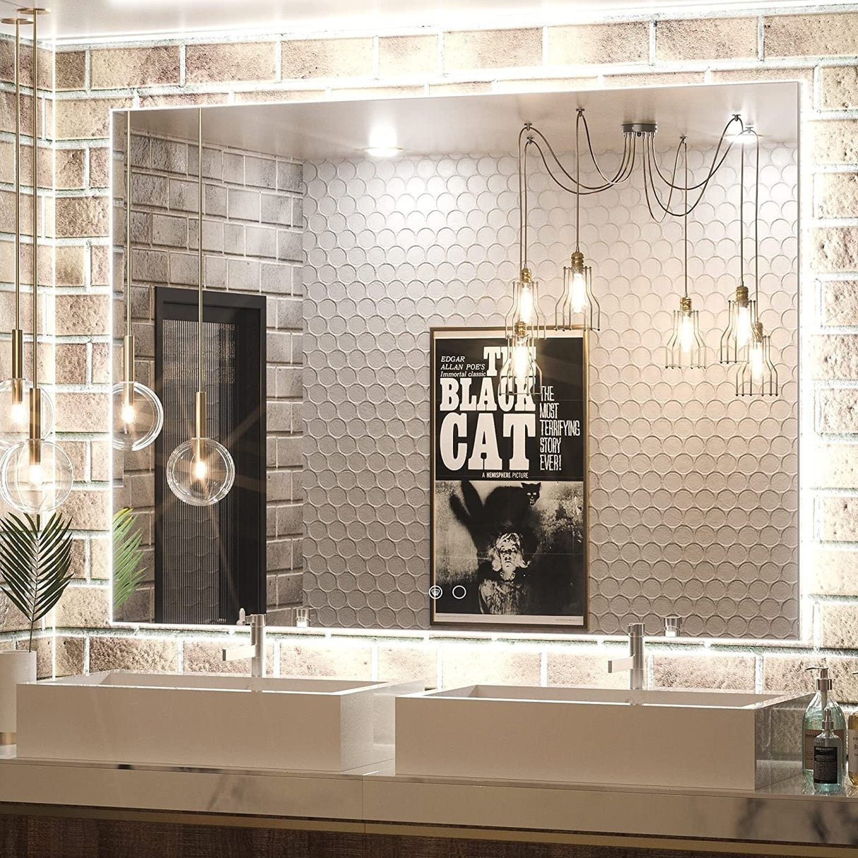 Keonjinn LED Backlit Bathroom Vanity Mirror Anti-Fog Dimmable Lighted CRI90 High Definition(Horizontally/Vertically)