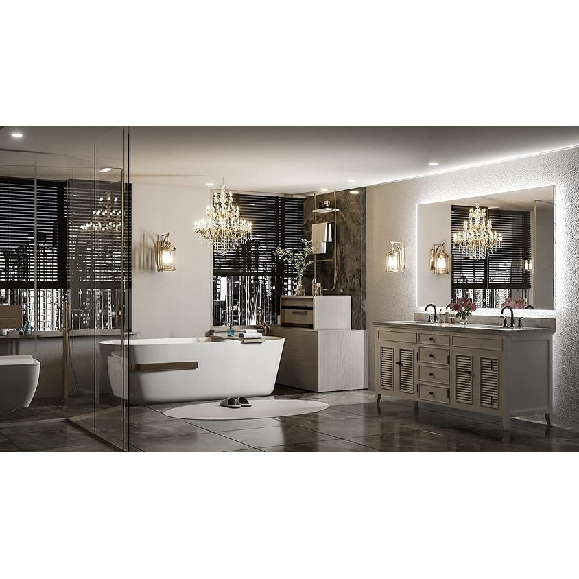Keonjinn LED Backlit Bathroom Vanity Mirror Anti-Fog Dimmable Lighted CRI90 High Definition(Horizontally/Vertically)