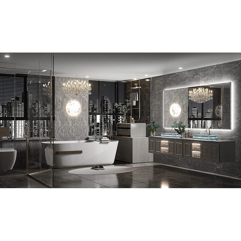 Keonjinn LED Backlit Bathroom Vanity Mirror Anti-Fog Dimmable Lighted CRI90 High Definition(Horizontally/Vertically)