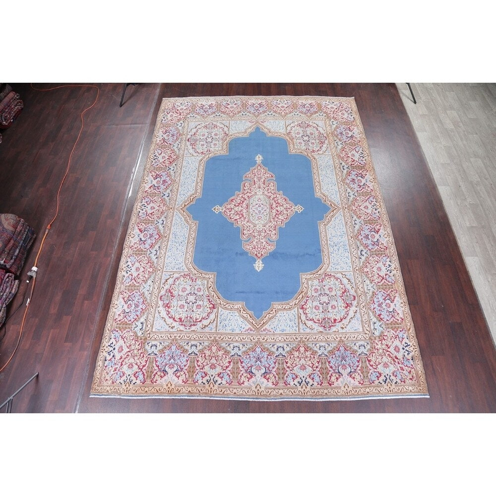 The Curated Nomad Rainsford Geometric Hand-knotted Wool Persian Heirloom Item Area Rug - 13'7" x 9'5"