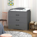 Kerrogee 3-Drawer Dresser with Changing Table - Grey/White/Black