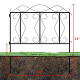 Kerrogee Folding Decorative Garden Fence, Metal Landscape Set of 4