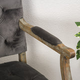 Kessler Contemporary Velvet Tufted Dining Arm Chair by Christopher Knight Home - 40"h x 23.5"w x 22.2"d