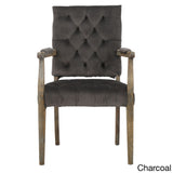 Kessler Contemporary Velvet Tufted Dining Arm Chair by Christopher Knight Home - 40"h x 23.5"w x 22.2"d