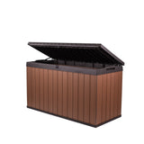 Keter Darwin 150 Gallon Large Durable Resin Outdoor Storage Deck Box For Furniture and Supplies, Brown - 150 Gallon