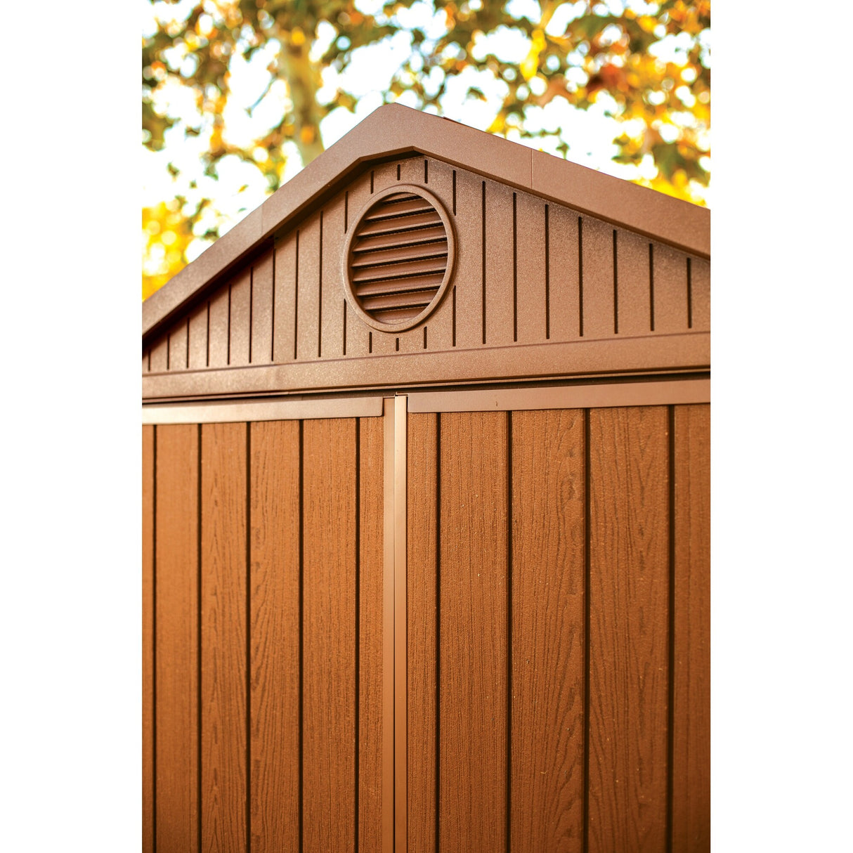 Keter Darwin 6x8 ft. Resin Outdoor Storage Shed With Floor for Patio Furniture and Tools, Brown