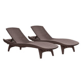 Keter Grenada Chaise Lounger Set Outdoor Furniture For Patio, Poolside, Garden and Lawn