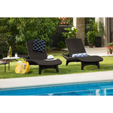 Keter Grenada Chaise Lounger Set Outdoor Furniture For Patio, Poolside, Garden and Lawn