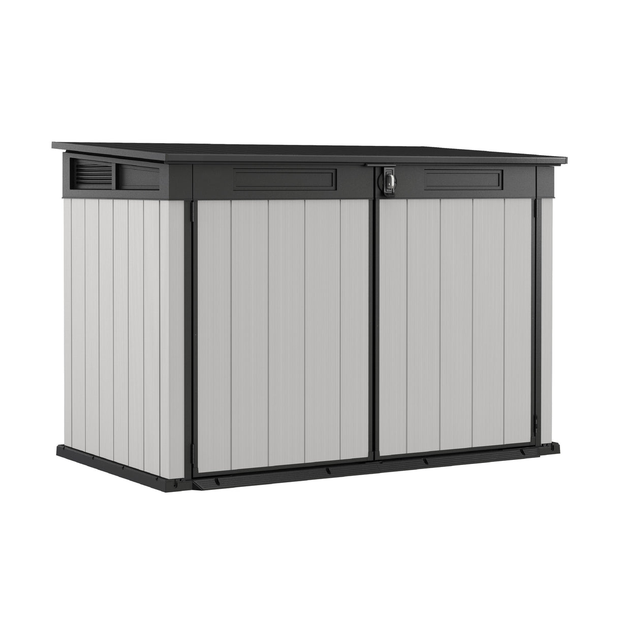 Keter Premier Jumbo Horizontal Resin Outdoor Storage Shed for Patio Furniture and Tools, Grey