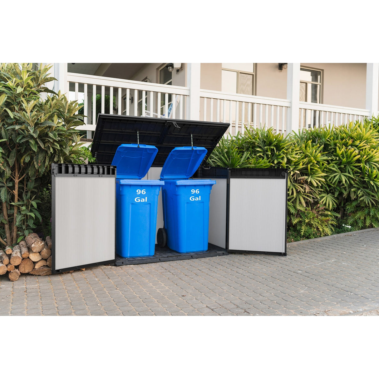 Keter Premier Jumbo Horizontal Resin Outdoor Storage Shed for Patio Furniture and Tools, Grey