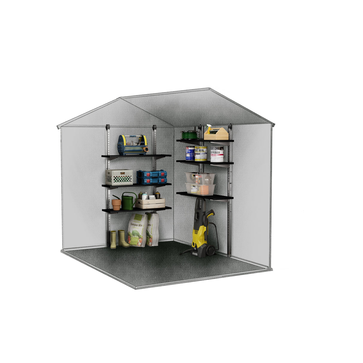Keter Storage Shed Shelf Kit 40 Inch - Black