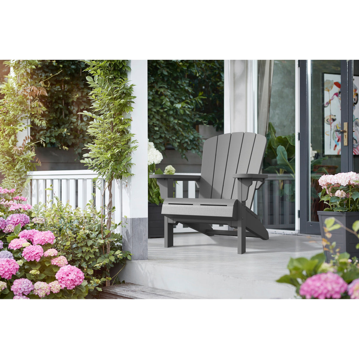 Keter Teton Adirondack Resin Outdoor Weather Resistant Lounge Furniture Chair