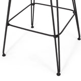 Kevin Outdoor Wicker and Iron Barstool (Set of 2) by Christopher Knight Home