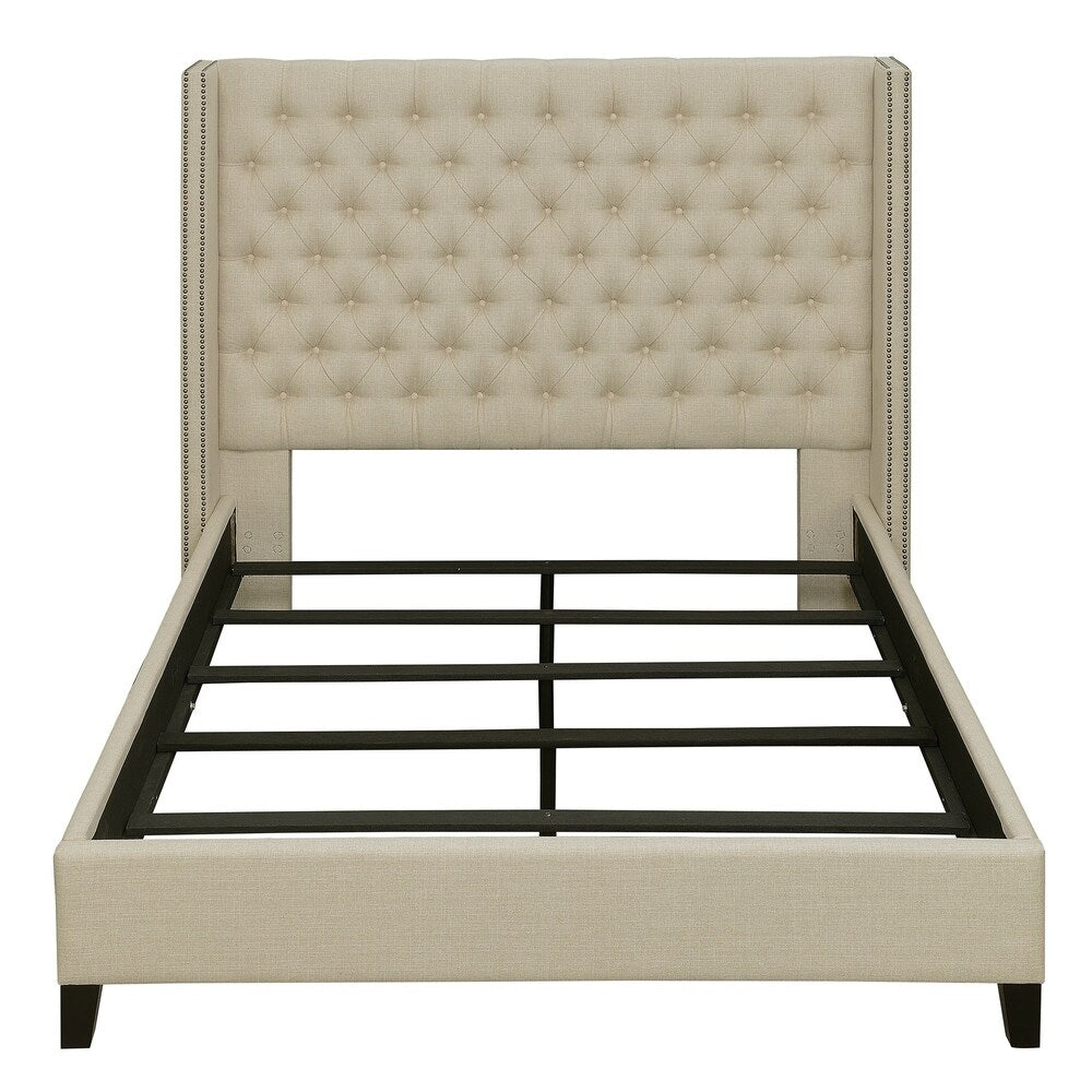 Kezia Beige 4-piece Tufted Upholstered Bedroom Set