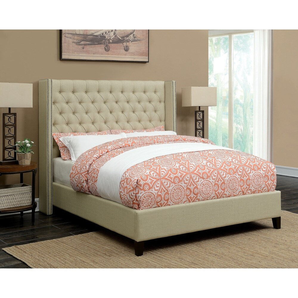 Kezia Beige 4-piece Tufted Upholstered Bedroom Set