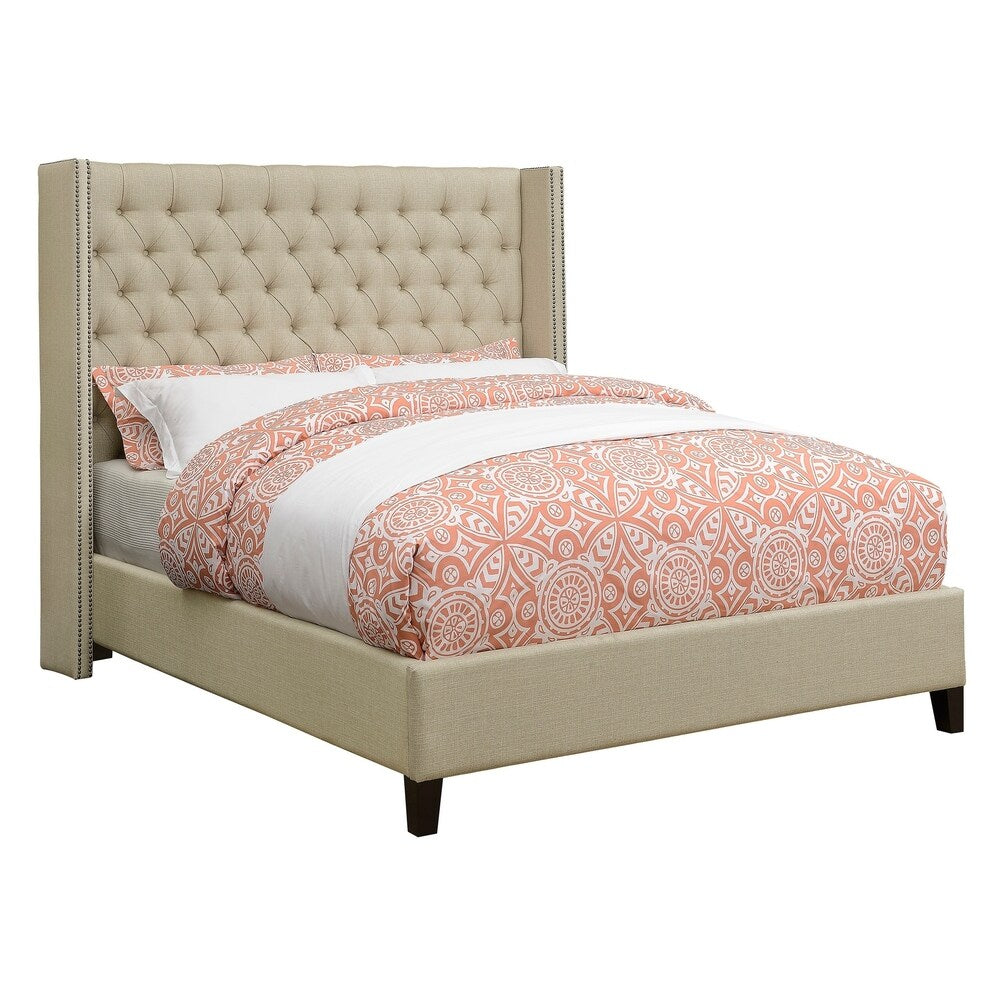 Kezia Beige 5-piece Tufted Upholstered Bedroom Set