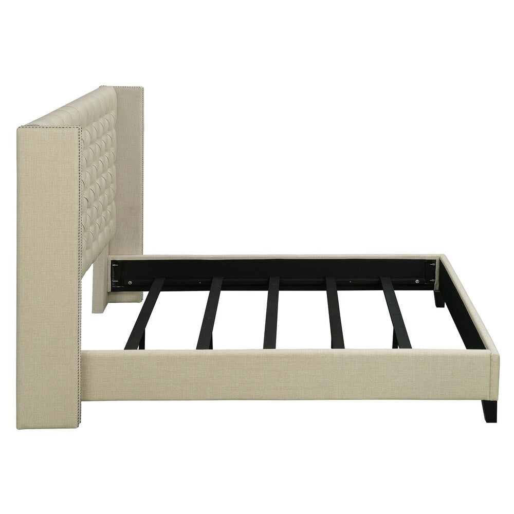 Kezia Beige 5-piece Tufted Upholstered Bedroom Set