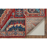 Kezia Vintage Style Tribal Kazak Rug, Classic Blue/Opal Gray