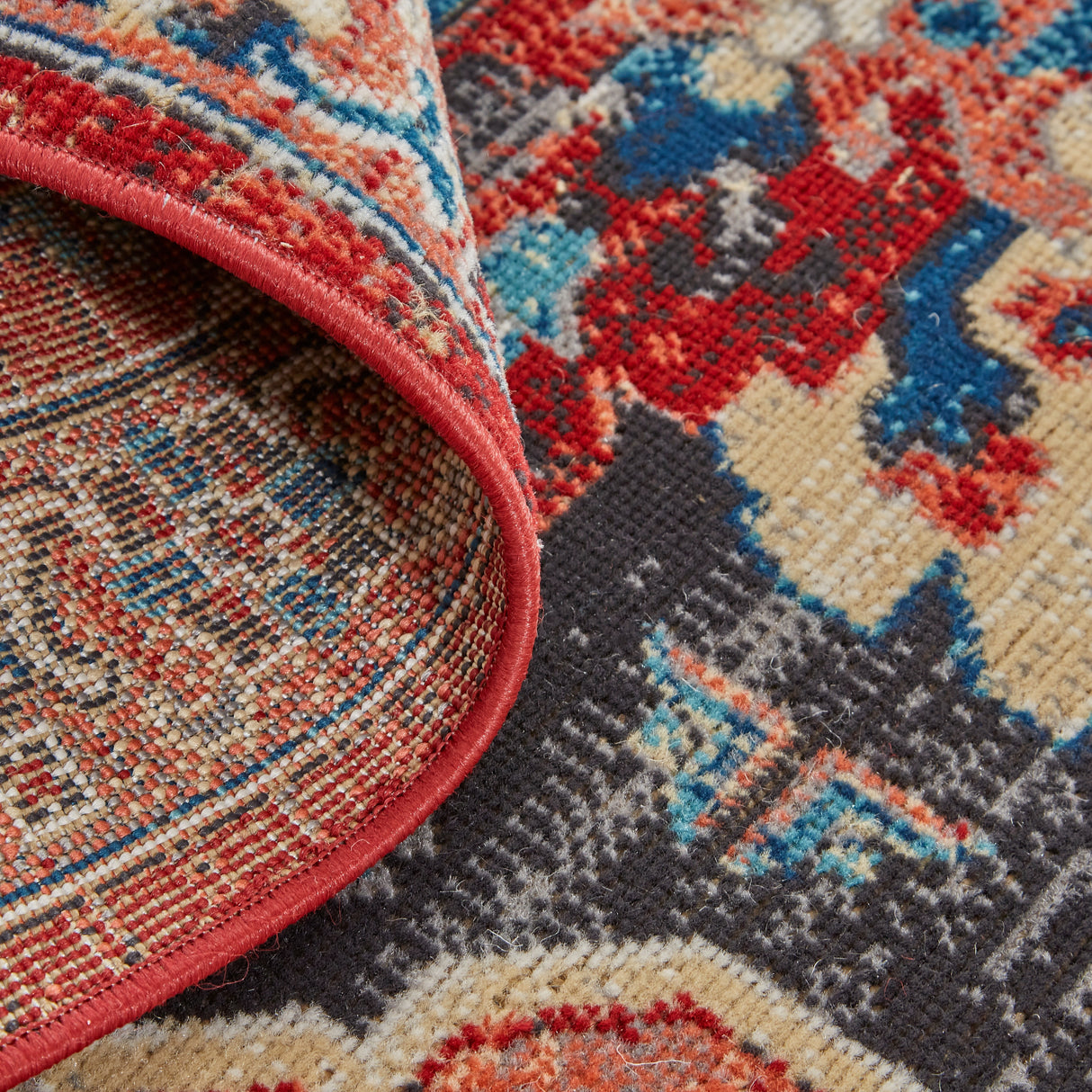 Kezia Vintage Style Tribal Kazak Rug, Classic Blue/Opal Gray