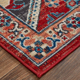 Kezia Vintage Style Tribal Kazak Rug, Classic Blue/Opal Gray